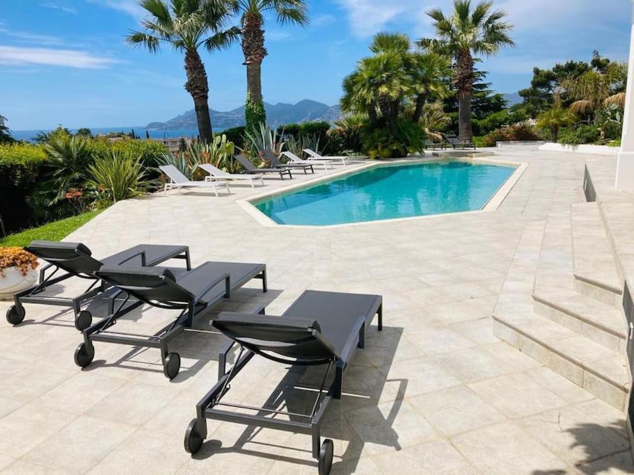 Villa Vue Mer Avec Piscine Au Calme Cannes Extérieur photo